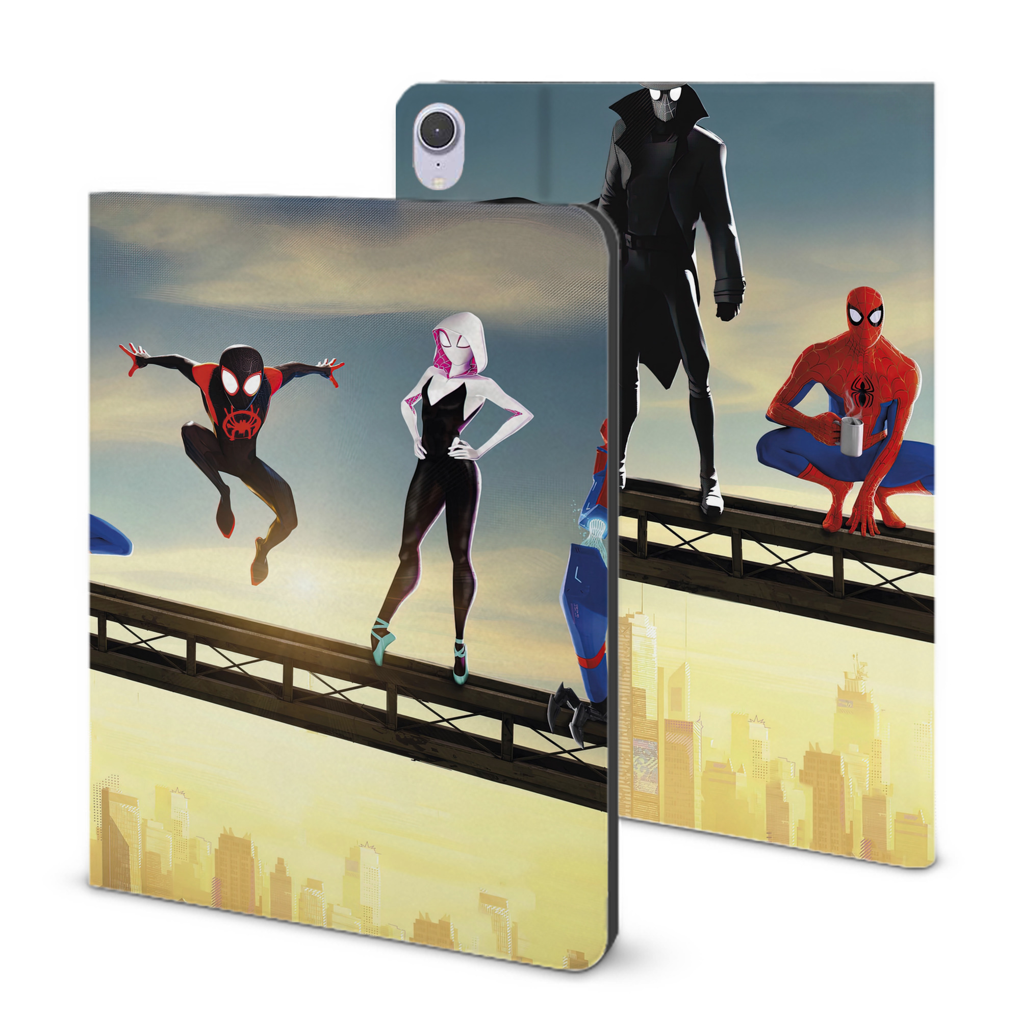 （画像用） Spider Man スパイダーマン IPad ケース ブック型 PUレザー TPU 耐衝撃 軽量 薄型 ペン収納なし 全面保護 IPad 各モデル対応